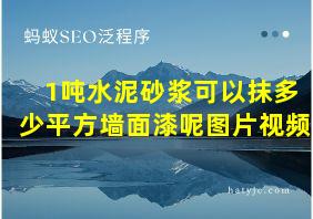 1吨水泥砂浆可以抹多少平方墙面漆呢图片视频