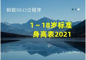 1～18岁标准身高表2021