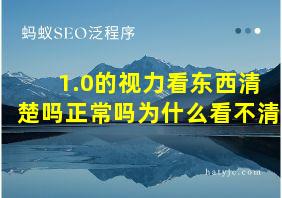 1.0的视力看东西清楚吗正常吗为什么看不清