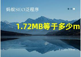 1.72MB等于多少m