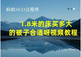 1.8米的床买多大的被子合适呀视频教程