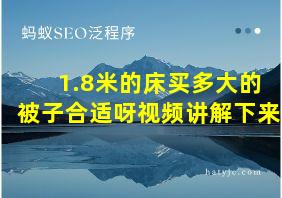 1.8米的床买多大的被子合适呀视频讲解下来