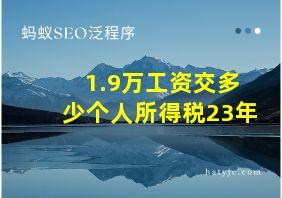 1.9万工资交多少个人所得税23年