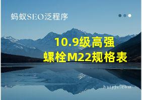 10.9级高强螺栓M22规格表