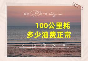 100公里耗多少油费正常