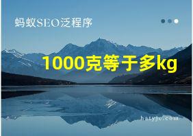 1000克等于多kg