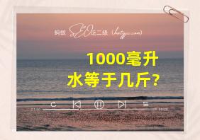 1000毫升水等于几斤?