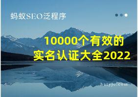 10000个有效的实名认证大全2022