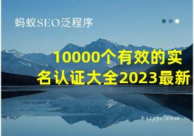 10000个有效的实名认证大全2023最新