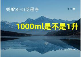 1000ml是不是1升