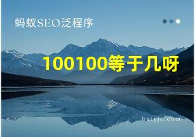 100100等于几呀