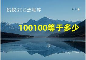 100100等于多少