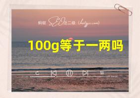 100g等于一两吗