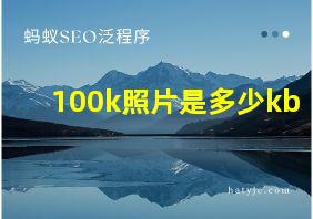 100k照片是多少kb