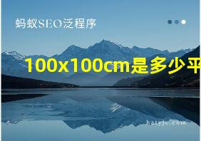 100x100cm是多少平方