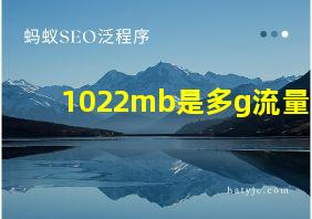 1022mb是多g流量