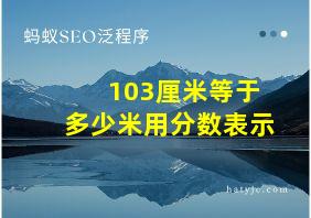 103厘米等于多少米用分数表示