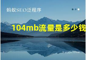 104mb流量是多少钱