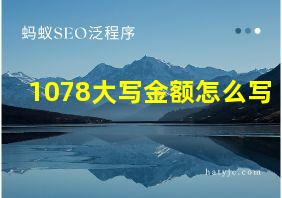 1078大写金额怎么写