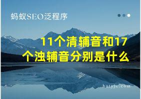 11个清辅音和17个浊辅音分别是什么