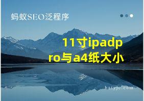 11寸ipadpro与a4纸大小