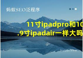 11寸ipadpro和10.9寸ipadair一样大吗