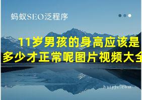 11岁男孩的身高应该是多少才正常呢图片视频大全