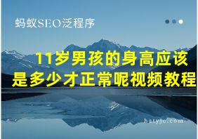 11岁男孩的身高应该是多少才正常呢视频教程