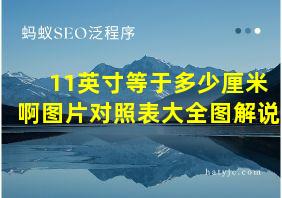 11英寸等于多少厘米啊图片对照表大全图解说