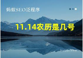 11.14农历是几号