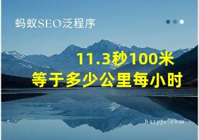 11.3秒100米等于多少公里每小时