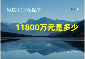 11800万元是多少