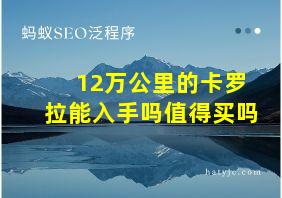 12万公里的卡罗拉能入手吗值得买吗