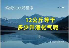 12公斤等于多少升液化气呢