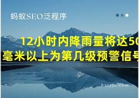 12小时内降雨量将达50毫米以上为第几级预警信号