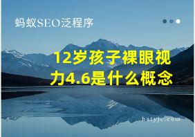 12岁孩子裸眼视力4.6是什么概念