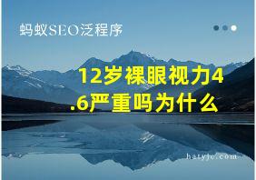 12岁裸眼视力4.6严重吗为什么