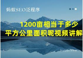 1200亩相当于多少平方公里面积呢视频讲解