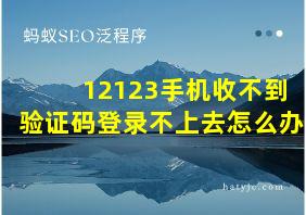 12123手机收不到验证码登录不上去怎么办