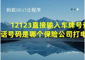 12123直接输入车牌号查电话号码是哪个保险公司打电话