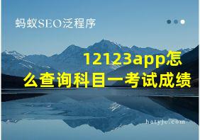 12123app怎么查询科目一考试成绩