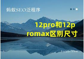 12pro和12promax区别尺寸