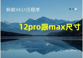 12pro跟max尺寸