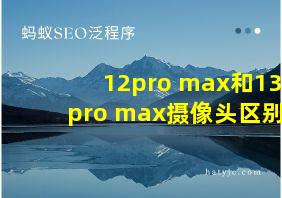 12pro max和13pro max摄像头区别