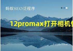 12promax打开相机慢