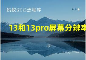 13和13pro屏幕分辨率