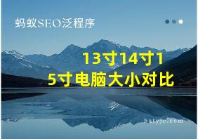 13寸14寸15寸电脑大小对比