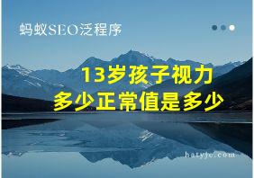 13岁孩子视力多少正常值是多少