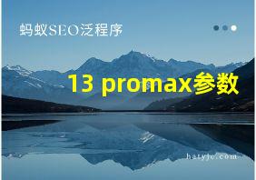 13 promax参数