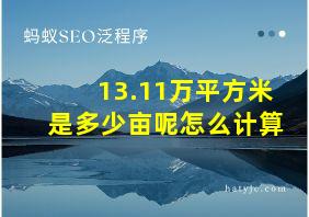 13.11万平方米是多少亩呢怎么计算